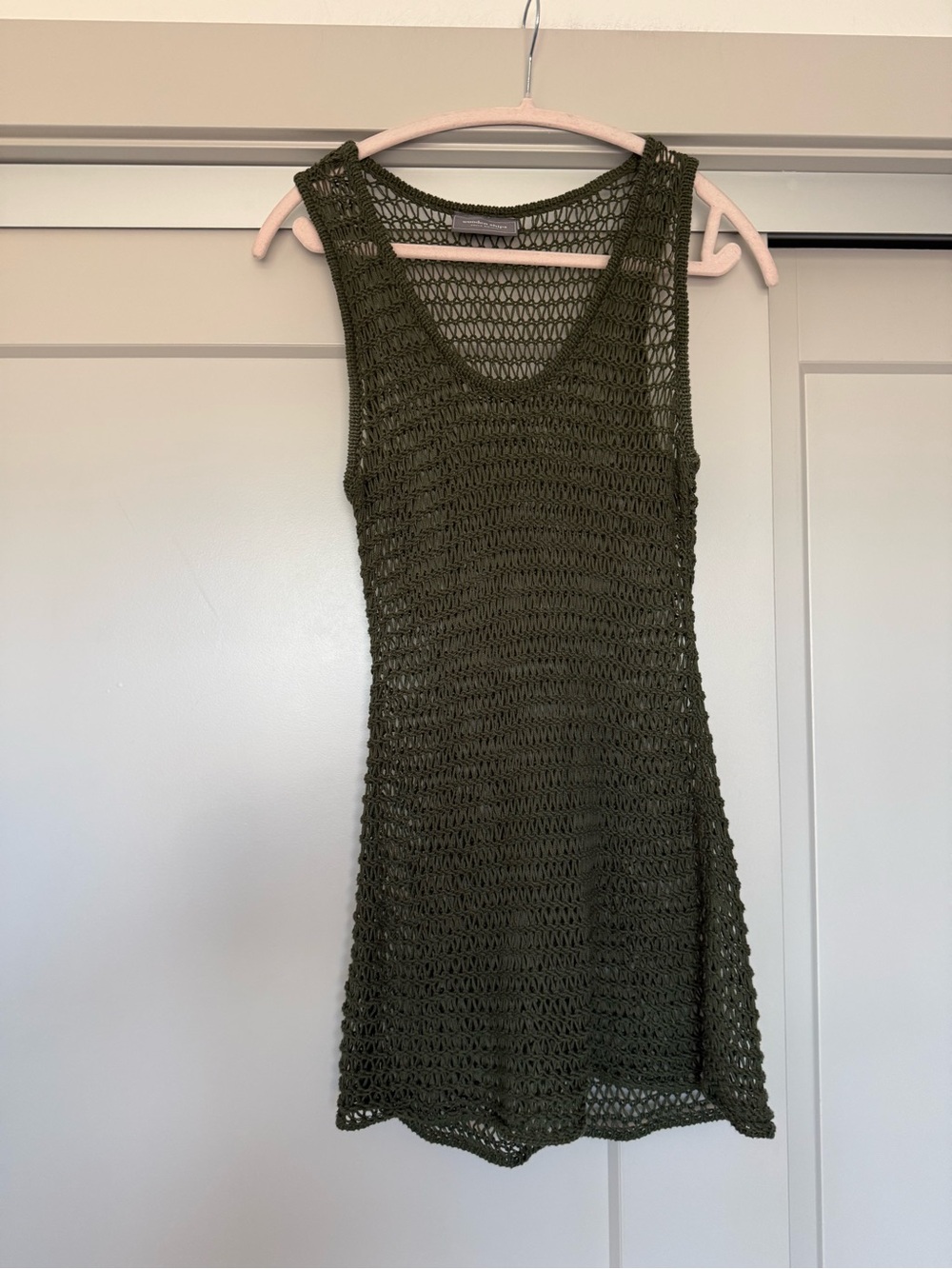 Wooden Ships Olive Green Open Knit Sleeveless Tank